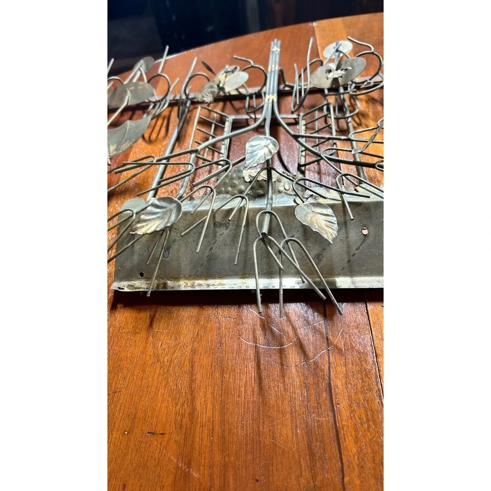 Vtg Metal Wall Art French Sidewalk Cafe Bistro Scene Brutalist Sculpture 33